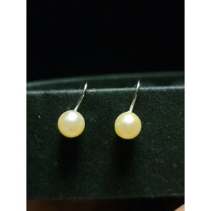 14k White Gold Screwback Pearl‎ Earrings Vintage 14kt White Gold 6.75mm Clip On